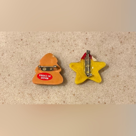 Santa Star and Cute cookie Christmas Tree pins - Picture 2 of 2